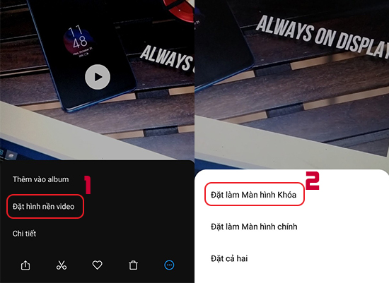 Đặt video l&agrave;m ảnh mở kh&oacute;a.